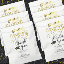 Graduation Party Gold Confetti Script DANK U