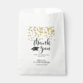 Graduation Party Gold Confetti Script DANK U Bedankzakje (Voorkant)