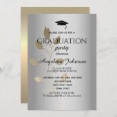 Graduation Party Gold en Silver Elegant Kaart (Voorkant / Achterkant)