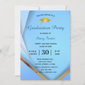 Graduation Party Gold op Blue Layers Formal Kaart (Voorkant)
