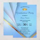 Graduation Party Gold op Blue Layers Formal Kaart (Voorkant / Achterkant)
