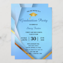 Graduation Party Gold op Blue Layers Formal