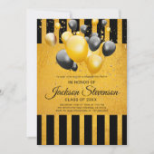 Graduation Party Gold op zwart Kaart (Voorkant)