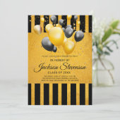 Graduation Party Gold op zwart Kaart (Staand voorkant)