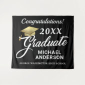 Graduation Party Gold Pet Custom Achtergrond Wandkleed (Voorkant (horizontaal))