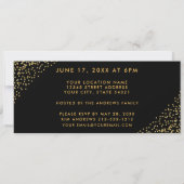 Graduation Party Gold Ticket Glitter Invitation S Kaart (Achterkant)