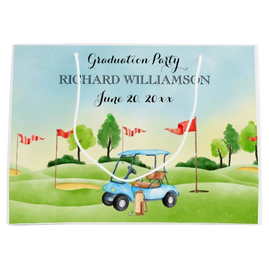 Graduation Party Golf Theme Groot Cadeauzakje (Voorkant)