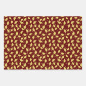 Graduation Party Gouden Petten op Maroon Gift Wrap Inpakpapier Vel (Voorkant)