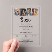 Graduation party grad photo luxury acryl uitnodigingen (Insitu (Draagbaar))