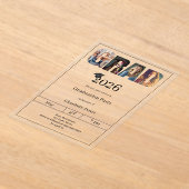 Graduation party grad photo luxury acryl uitnodigingen (Laagn)