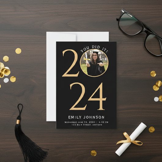 Graduation party, Graduation Announcement Card Bedankkaart