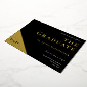 Graduation Party (Graduation Party) voor Gold Blac Folie Uitnodiging (Gedraaid)