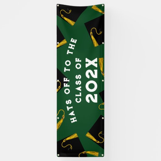 Graduation Party Green Congrats Spandoek (Verticaal)