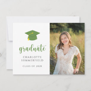 Graduation Party Green Gold Pet Tassel Foto Kaart