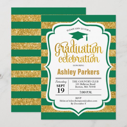 Graduation Party - Groen Goud Kaart (Voorkant / Achterkant)