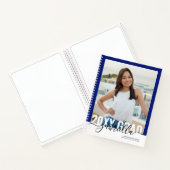 Graduation Party Guest Advice Book Modern Blue Notitieboek (Binnen)