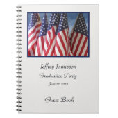 Graduation Party Guest Book, American Flags Notitieboek (Voorkant)