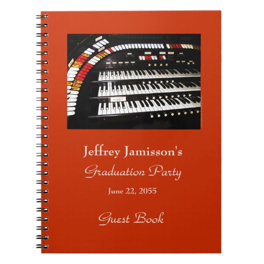 Graduation Party Guest Book, Antiek Organ Notitieboek (Voorkant)