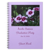 Graduation Party Guest Book, Purple Flowers spiraa Notitieboek (Voorkant)