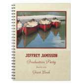 Graduation Party Guest Book, Red Canoes Spiral Notitieboek (Voorkant)