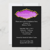 Graduation Party Hot Pink paars Girl Foto Kaart (Achterkant)