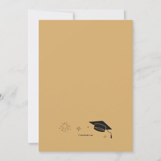 Graduation Party in Gold en Black Kaart (Achterkant)