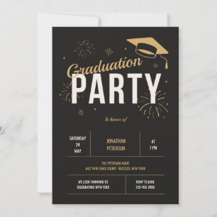 Graduation Party in Gold en Black Kaart
