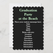 Graduation Party in the Beach Invitations Black Kaart (Achterkant)