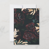 Graduation Party Invintation Black Gold Roos RSVP Kaartje (Achterkant)