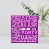 Graduation Party Invitation 2011 Mosaic Violet Kaart (Staand voorkant)