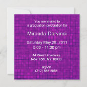 Graduation Party Invitation 2011 Mosaic Violet Kaart (Achterkant)