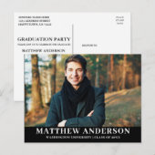 Graduation Party Invitation Afstuderen Photo Blk Uitnodiging Briefkaart (Voorkant / Achterkant)