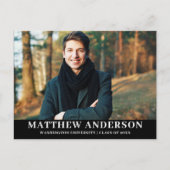 Graduation Party Invitation Afstuderen Photo Blk Uitnodiging Briefkaart (Voorkant)