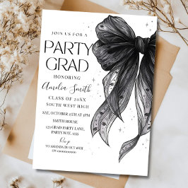 Graduation Party Invitation Black Bow Graduation A Kaart