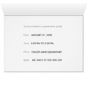 Graduation Party Invitation Black Chalkboard-look (Binenzijde Horizontaal (Onderkant))
