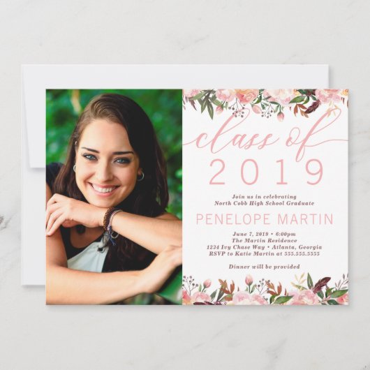 Graduation Party Invitation, Boho Kaart (Voorkant)
