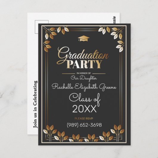 Graduation Party Invitation Briefkaart (Voorkant / Achterkant)
