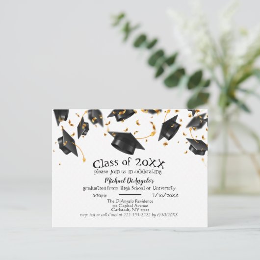 Graduation Party Invitation Briefkaart (Staand voorkant)