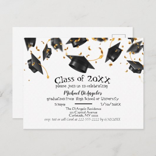 Graduation Party Invitation Briefkaart (Voorkant / Achterkant)