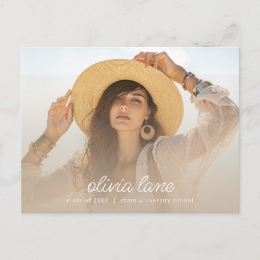 Graduation Party Invitation Briefkaart met foto (Voorkant)