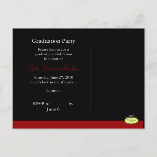 Graduation Party Invitation Briefkaarten (Achterkant)