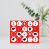 Graduation Party Invitation DOT191 Red Kaart (Staand voorkant)