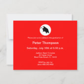Graduation Party Invitation DOT191 Red Kaart (Achterkant)
