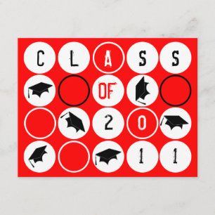 Graduation Party Invitation DOT191 Red Kaart