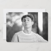 Graduation Party Invitation eenvoudig zwart-wit Kaart (Achterkant)