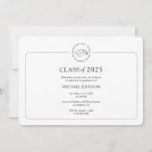 Graduation Party Invitation eenvoudig zwart-wit Kaart (Voorkant)