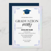 Graduation Party Invitation Elegant Gold Editable  Kaart (Voorkant / Achterkant)