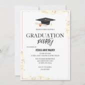 Graduation Party Invitation Elegant Gold Editable  Kaart (Voorkant)