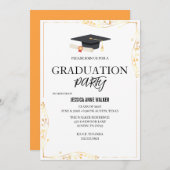 Graduation Party Invitation Elegant Gold Editable  Kaart (Voorkant / Achterkant)