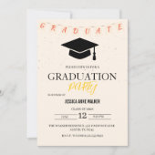 Graduation Party Invitation Elegant Gold Editable  Kaart (Voorkant)